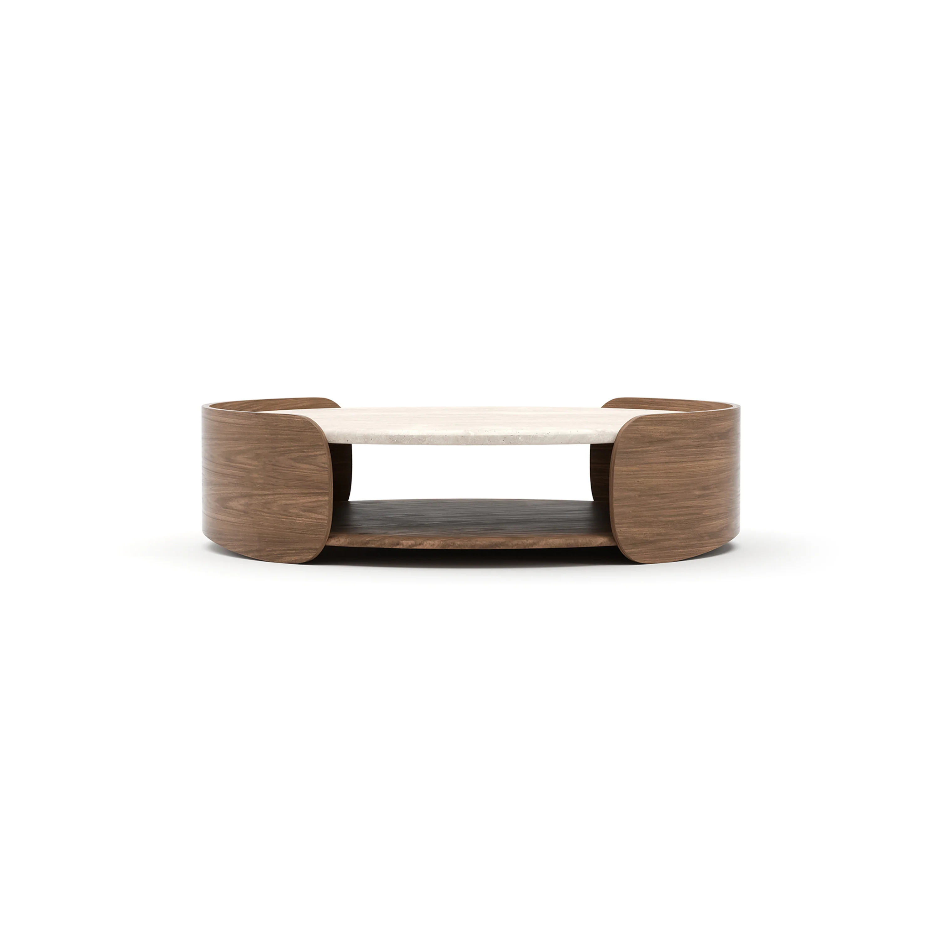 Fleur Open Cocktail Table W/Wood Shelf