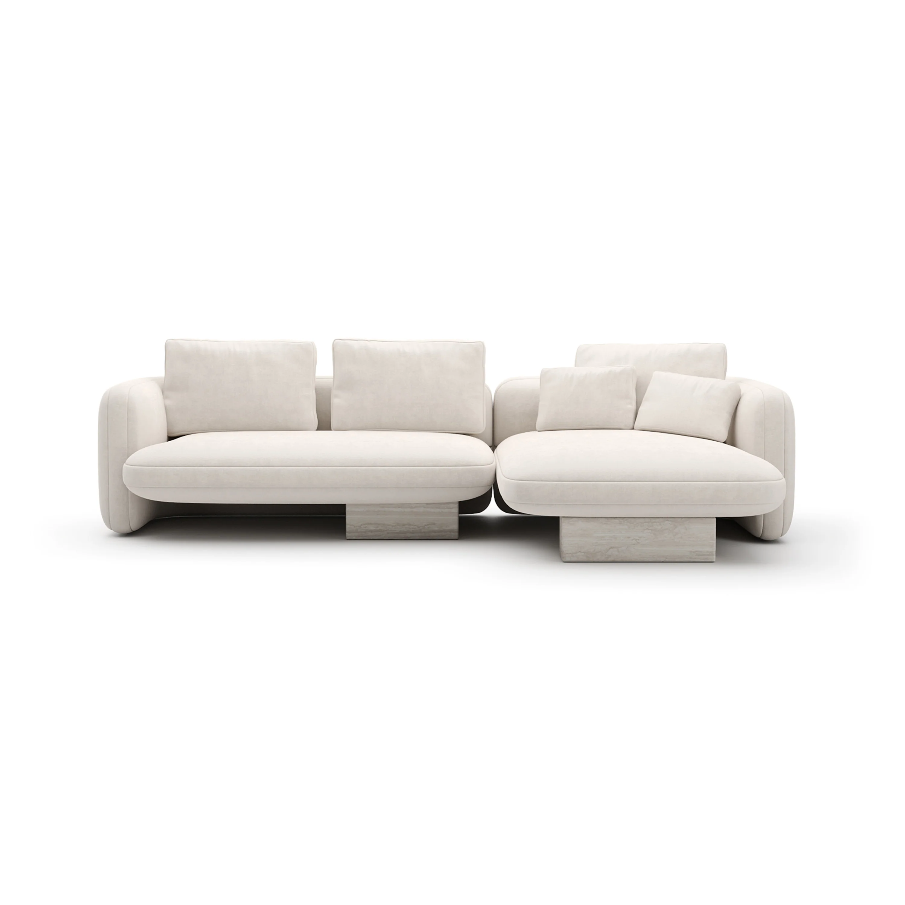Overlap Right Chaise Sec Small Ecru